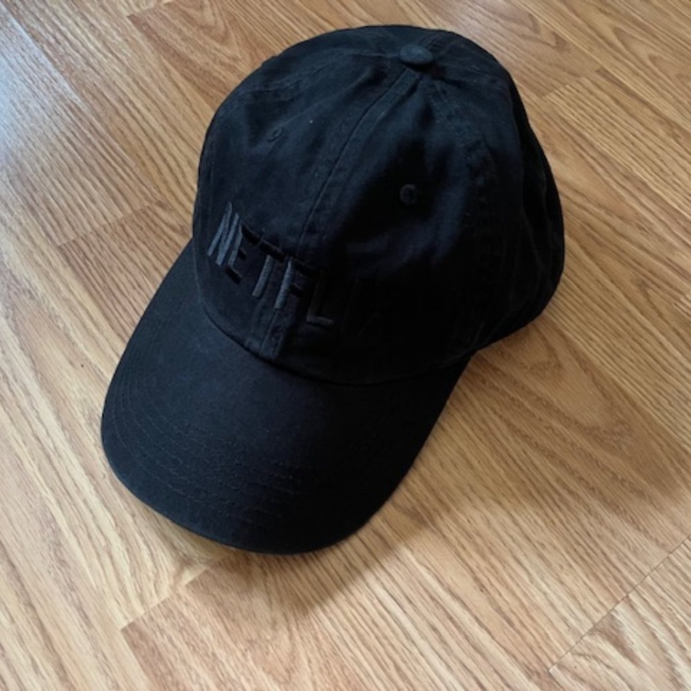 Netflix all black baseball hat cap adjustable MD/LG